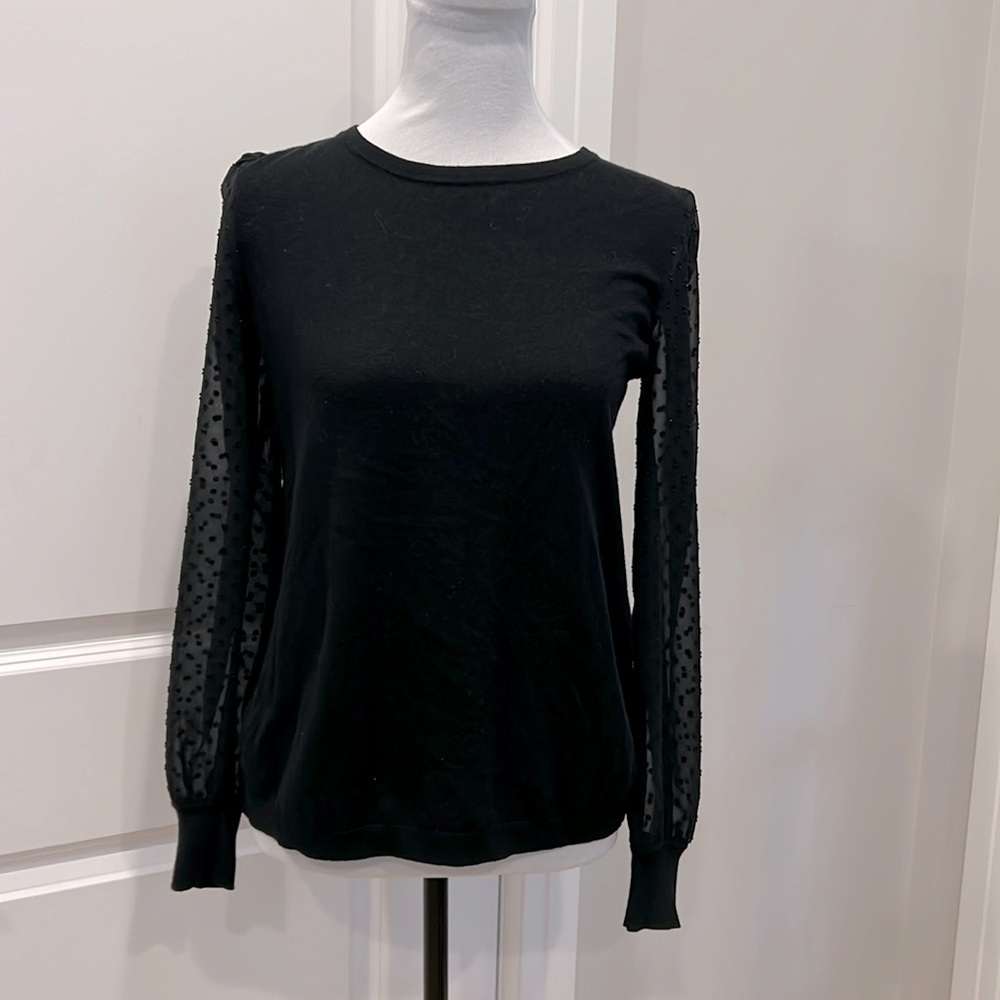 LOFT Dotted Mixed Media Sweater